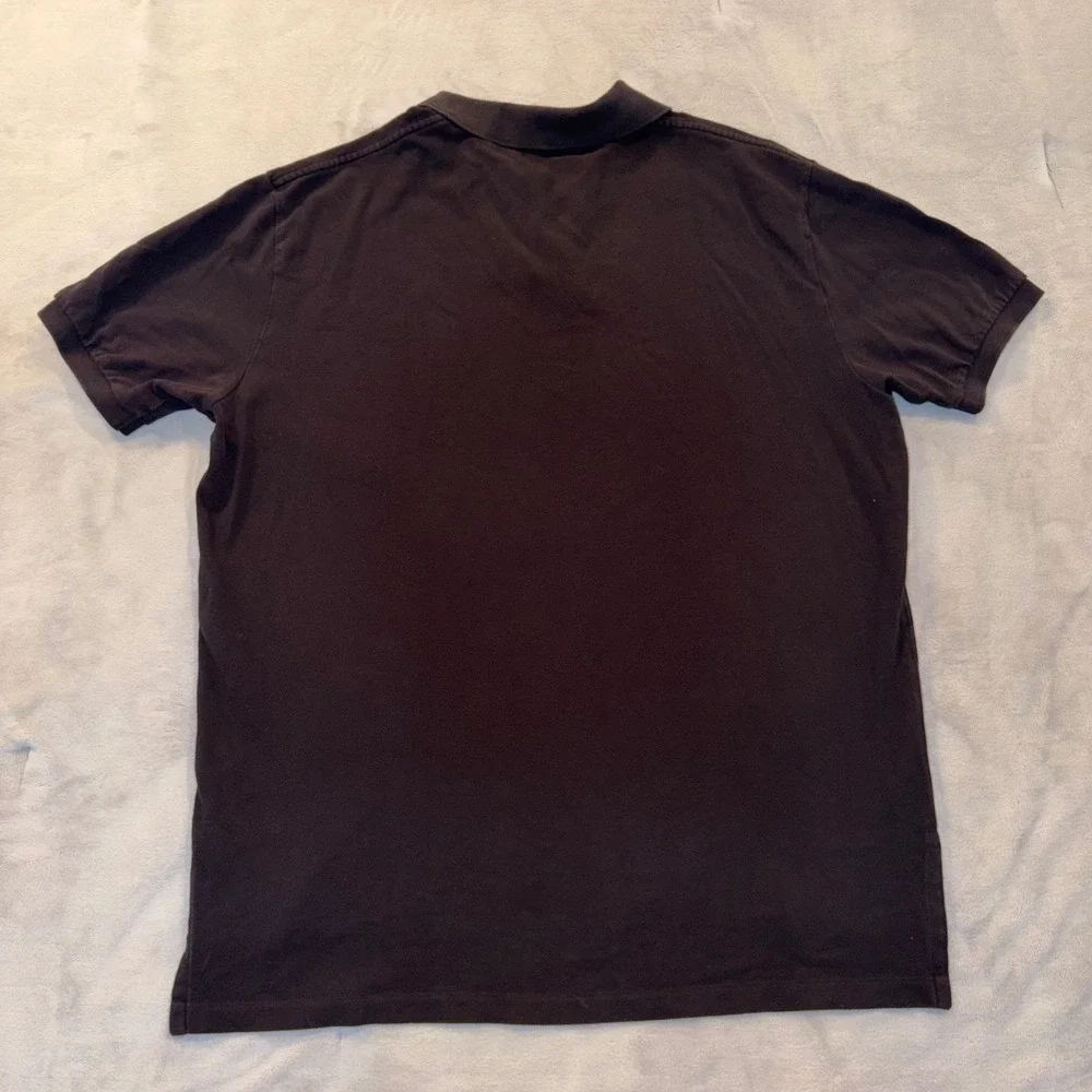 Polo Ralph Lauren Mens XL Classic Fit Black Polo Shirt Purple Pony Logo Pique